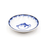 3.5" Ceramic Plate, Blue — Seafood Assortment Design