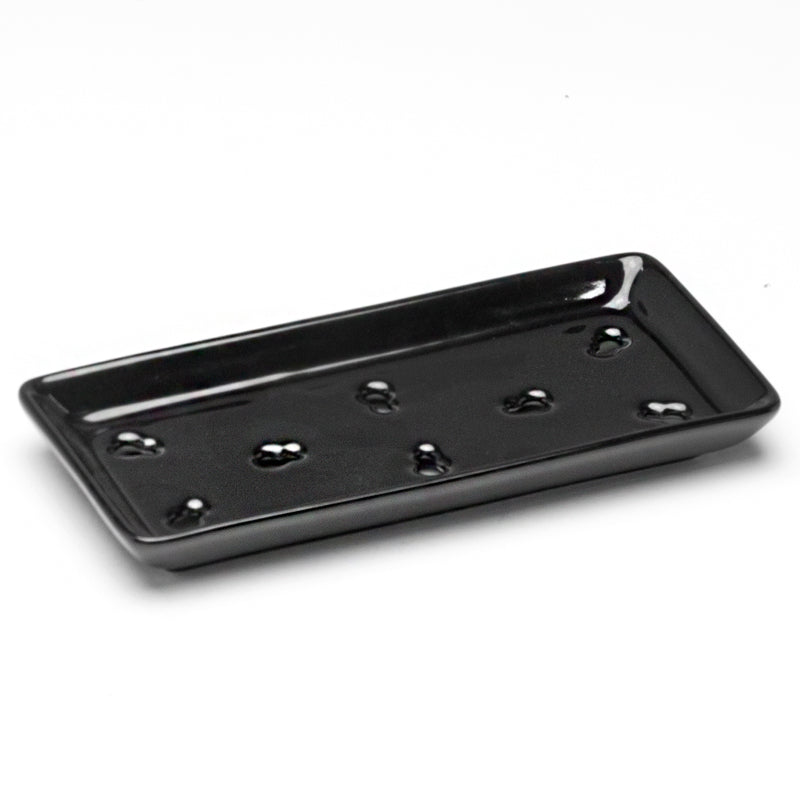 8" x 3-3/4" Rectangular Porcelain Plate, Black