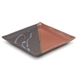 8.75" Square Plate, Black, Red