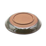 5" Round Ceramic Plate, Brown — Floral Design