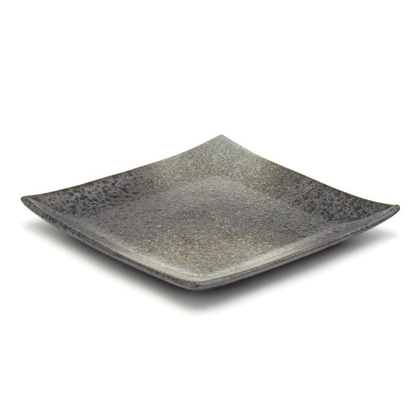 7" Square Ceramic Plate, Brown