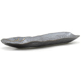 13.35" x 4" Rectangular Ceramic Sushi Plate, Silver, Gray