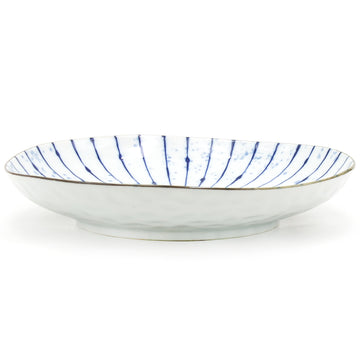 9" Ceramic Dinner Plate, Blue — Fubuki Tokusa Design