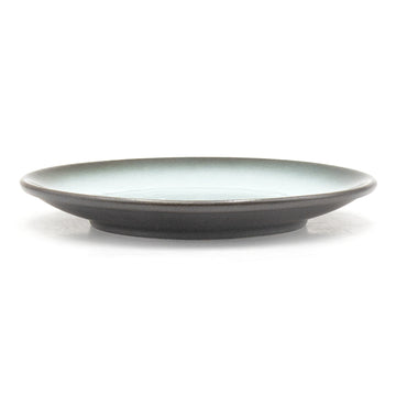 6" Round Ceramic Plate, Aqua
