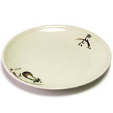 11½″ Beige Eggplant-Pattern Melamine Round Plate — 1¼″ High