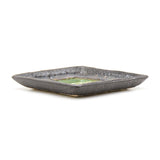 4.75" Square Ceramic Plate, Brown, Green — Oribe Design