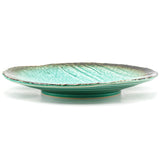 11" x 10.75" Irregular Ceramic Plate, Emerald, Green
