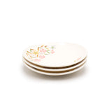 6-Piece Plate Set, White — Floral Design