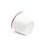 Ceramic Soba Plate & Cup Set, White, Red
