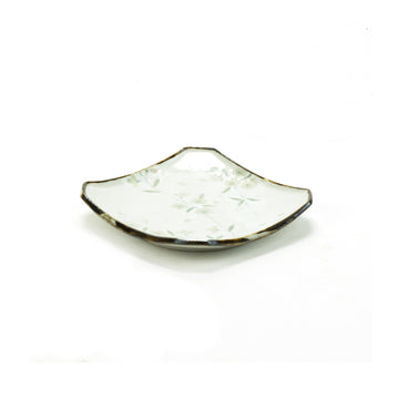 5.5" Square Porcelain Plate, Gray