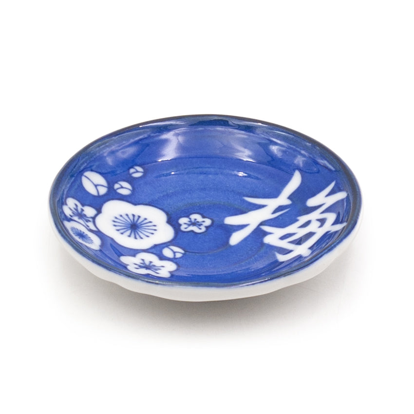 3.5" Ceramic Plate, Blue — Apricot Blossom Design