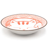 8.35" Round Ceramic Deep Plate, Red — Cat Design
