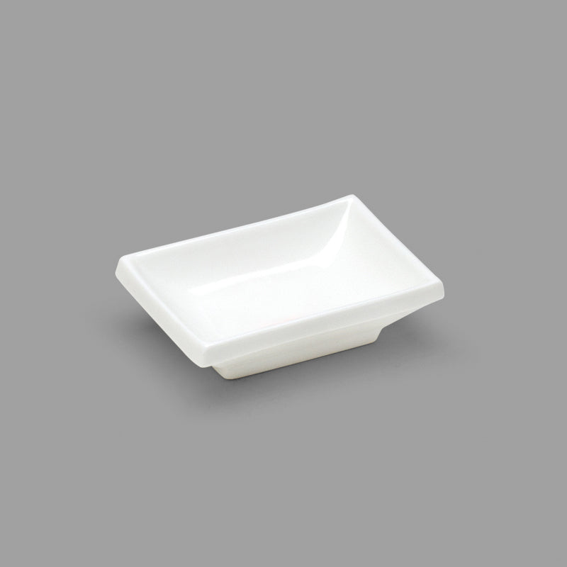 3.75" x 2.5" Rectangular Ceramic Dish, White