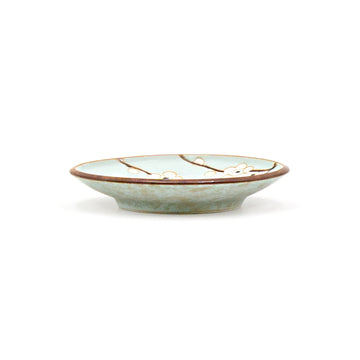 4" Round Ceramic Plate, Blue