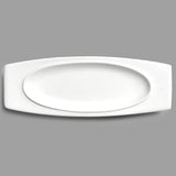 12" x 4.5" Rectangular Porcelain Plate, White