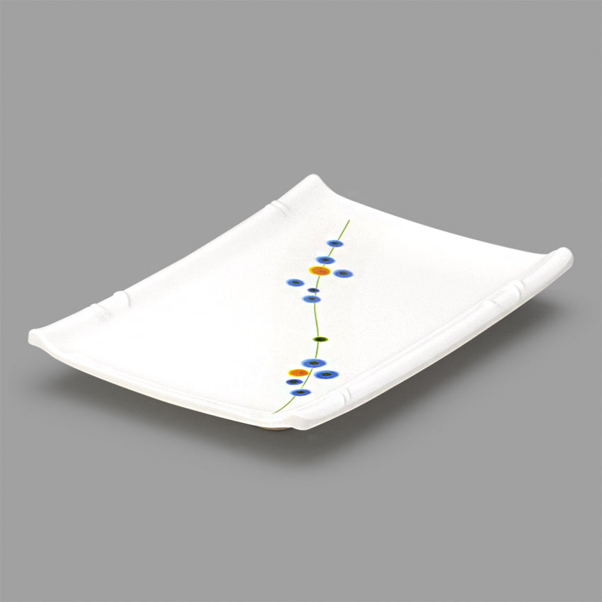 6.65" x 4.35" Rectangular Melamine Plate, White — Rain Flower Design
