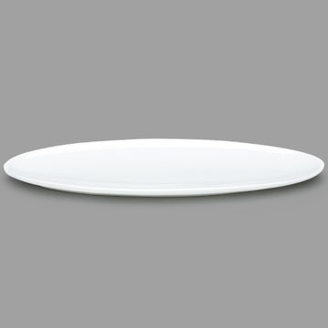 16" x 5.25" Oval Ceramic Plate, White