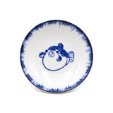 3.5" Ceramic Plate, Blue — Seafood Assortment Design