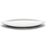16.5" x 6.75" Oval Melamine Serving Platter, White