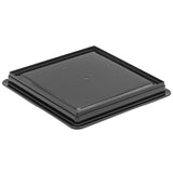 8" Square ABS Resin Soba Plate with Mat, Black, Yellow