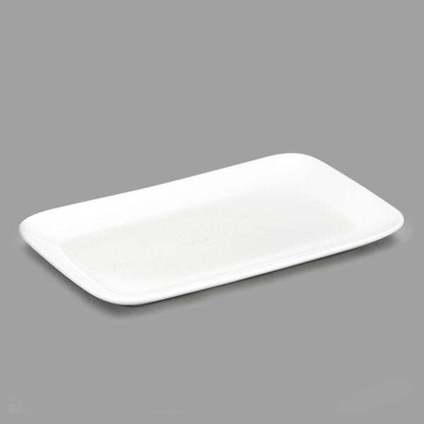 12.25" x 7" Rectangular Porcelain Plate, White