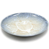 10" Round Ceramic Plate, Blue, Beige