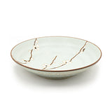 9" Round Ceramic Plate, Gray — Plum Blossom Design