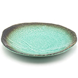 11" x 10.75" Irregular Ceramic Plate, Emerald, Green