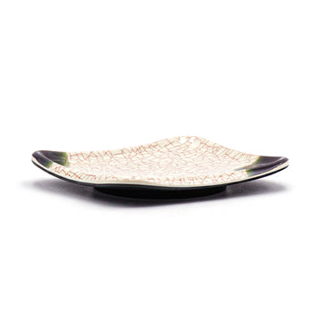 5.5" x 4.75" Rectangular Melamine Plate, Green, Beige — Oribe Design