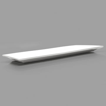 16" x 7" Rectangular Ceramic Plate, White