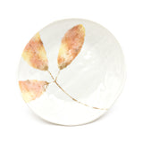 5-1/4" Round Ceramic Plate, White, Red