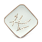5.25" Ceramic Plate, Green — Floral Design