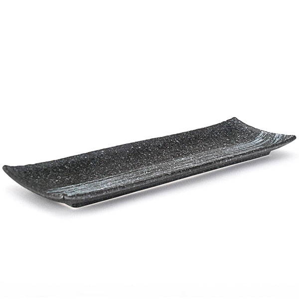 17.75" x 5.25" Rectangular Ceramic Plate, Gray