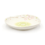 6.5" Irregular Ceramic Plate, Beige, Pink — Sakura Design