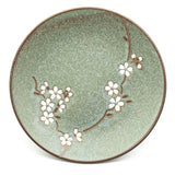 8" Round Ceramic Plate, Green, Brown — Sakura Design