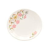 6-Piece Plate Set, White — Floral Design