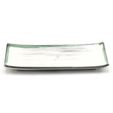 8.35" x 4.75" Rectangular Ceramic Plate, Dark Brown, White