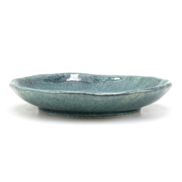 6.75" Round Ceramic Plate, Green