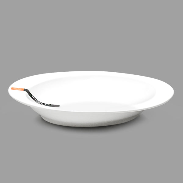 8.75" Oval Porcelain Plate, White