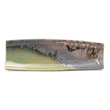 16.5" x 5.25" Rectangular Ceramic Plate, Green, Brown, Gold
