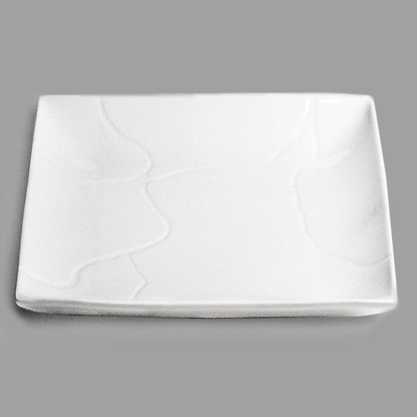 10" Square Porcelain Plate, White