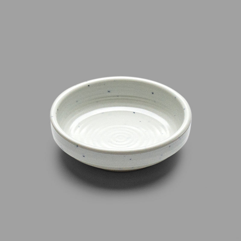 3.56" Round Melamine Coupe, White — Marble Design