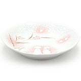 10.35" Ceramic Plate, White, Pink — Puppies Design