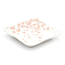 7.25" Square Ceramic Plate, White, Pink — Sakura Design