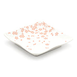 7.25" Square Ceramic Plate, White, Pink — Sakura Design
