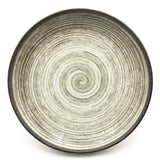 8.5" Round Ceramic Plate, Beige, Brown
