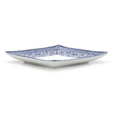 6.35" Square Ceramic Plate, White, Blue