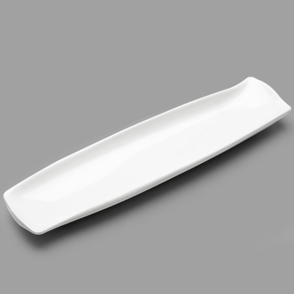 15.75" x 4" Rectangular Ceramic Plate, White