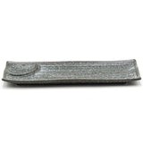 12.25" x 4.65" Rectangular Ceramic Plate, Gray