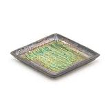 4.75" Square Ceramic Plate, Brown, Green — Oribe Design